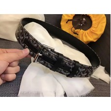 Cintura in pelle Goyard Chevron Goyardine nera