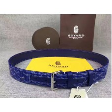 Cintura in pelle Goyard Chevron Goyardine Blu