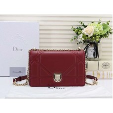 Borsa Dior Diorama in pelle di agnello bordeaux d05281