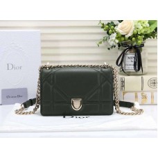 Borsa Dior piccola Diorama in pelle di agnello verde d05262