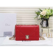 Borsa Dior piccola Diorama in pelle di agnello rossa d05263