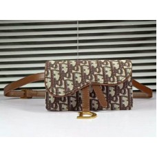 Dior Oblique Saddle Clutch Marrone d56161