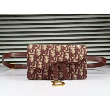 Dior Oblique Saddle Clutch Borgogna d56162