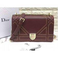 Borsa Dior Diorama in pelle di vitello bordeaux d0422-12