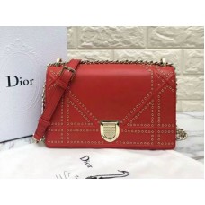 Borsa Dior Diorama in pelle di vitello rossa d0422-13