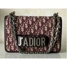 Dior J'Adior Flap Canvas Argento Hardware Borgogna d10050304