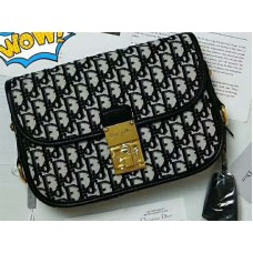 Borsa Dior Oblique Gold Signature in tela nera d100670