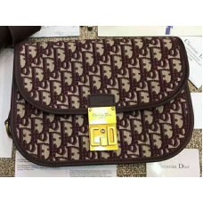 Borsa in tela Dior Oblique Gold Signature Borgogna d1006701