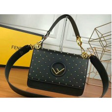 Borsa in pelle Fendi Kan IF nera
