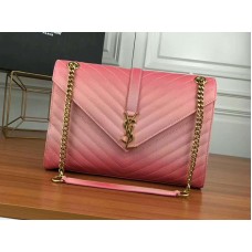 Borsa a tracolla Saint Laurent Ysl Monogram in pelle matelassé rosa
