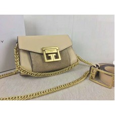 Borsa Givenchy piccola gv3 in pelle martellata e camoscio beige
