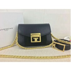 Borsa Givenchy piccola gv3 in pelle martellata e scamosciata nera