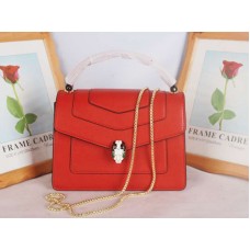 Bvlgari Flap Cover Serpenti Forever 25cm Pelle di vitello rossa