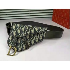 Borsa Dior Oblique Saddle Belt blu
