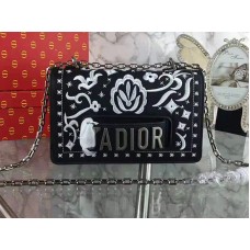 Dior J'Adior Mini Bag Fiori Ricamati Nero e Bianco