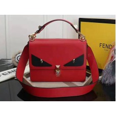 Borsa Fendi Kan I in pelle nera rossa f5533