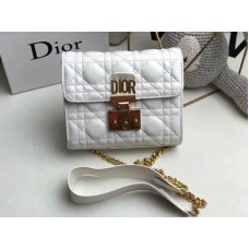 Borsa Dior Dioraddict Mini in pelle di agnello Bianca