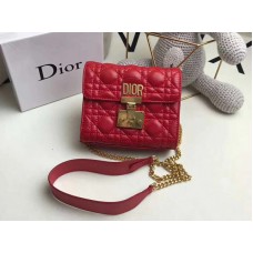 Borsa Dior Dioraddict Mini in pelle di agnello Rossa