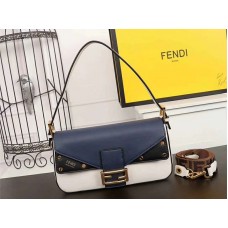 Borsa a tracolla Fendi Baguette FF nera e blu