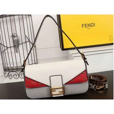 Borsa a tracolla Fendi Baguette FF rossa e bianca