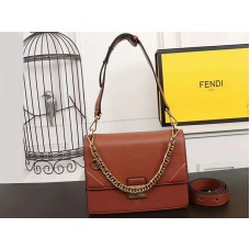 Borsa in pelle di vitello Fendi Kan I marrone