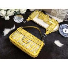 Borsa Baguette Fendi in PU giallo
