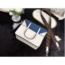 Fendi Meduim Flip Regular Tote in pelle blu