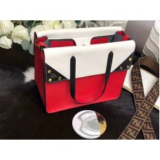 Fendi Meduim Flip Regular Tote in pelle rossa