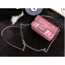 Borsa Baguette piccola Fendi in PU rosa