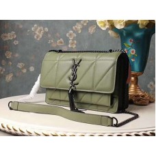 Saint Laurent Jamie Medium Carre Rive In Clafskin Verde