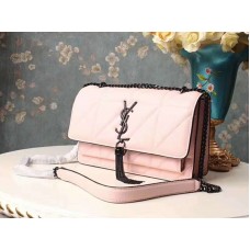 Saint Laurent Jamie Medium Carre Rive in pelle rosa