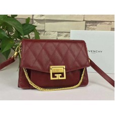 Borsa a patta in pelle di vitello trapuntata Givenchy gv3 bordeaux