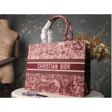 Borsa Dior Book Tote Toile De Jouy Bordeaux