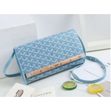 Pochette Goyard Monte Carlo con cinturino PM azzurro