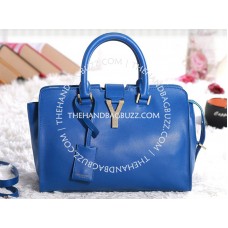 Borsa a mano originale in pelle Cabas Chyc Yves Saint Laurent blu