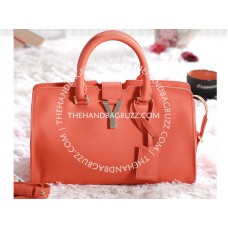 Borsa tote in pelle originale Yves Saint Laurent Chyc arancione