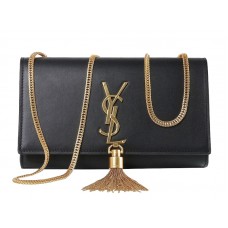 Borsa piccola monogramma Yves Saint Laurent in pelle originale nera