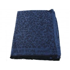 Sciarpa Louis Vuitton con stampa leopardata blu