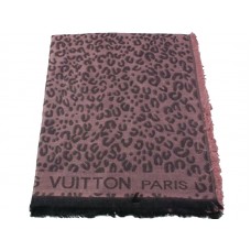 Sciarpa Louis Vuitton con stampa leopardata rosa