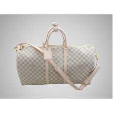Louis Vuitton Damier Azur Keepall 55 con tracolla