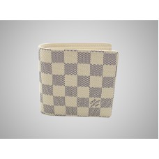 Portamonete Louis Vuitton Damier Azur con motivo Billford e monete