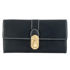 Portafoglio Sarah di lusso in pelle di vitello Louis Vuitton, colore inchiostro