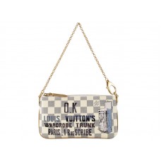 Bauletto con pochette Louis Vuitton Damier Azur Milla