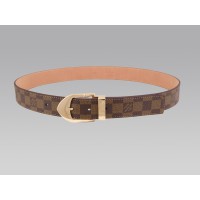Cintura Damier Louis Vuitton con fibbia dorata
