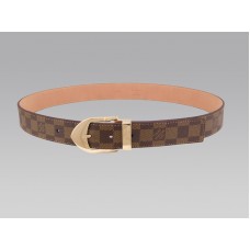 Cintura Damier Louis Vuitton con fibbia dorata