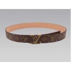 Cintura monogramma iniziale Louis Vuitton con fibbia nera e dorata