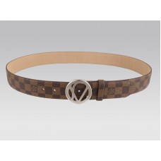 Cintura Louis Vuitton 1904 Damier con fibbia argentata