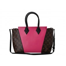 Borsa Louis Vuitton W Monogram e pelle PM rosa acceso