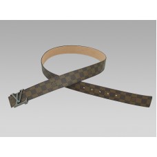 Cintura Damier con iniziali Louis Vuitton, fibbia in argento