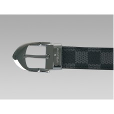 Cintura classica Louis Vuitton Damier Graphite con fibbia argentata